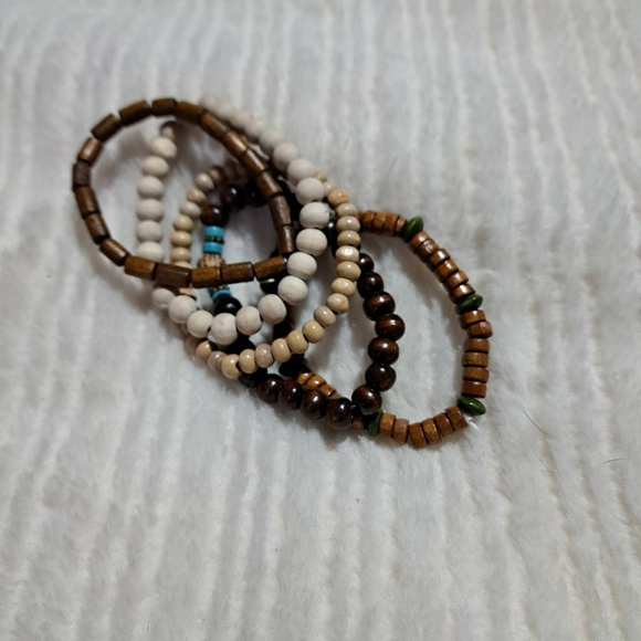 Unisex Bracelet One Size Brown Beige - Picture 1 of 2